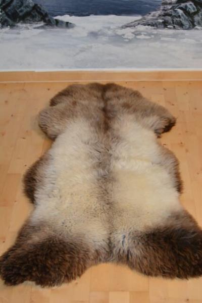 Schaffell Bicolore Beige Braun (Öko)