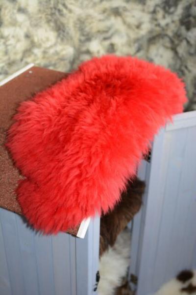Lammfell Schaffell Rot Katzenbett Fensterfell (Öko)